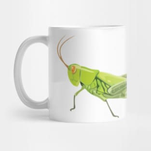 Green Milkweed Grasshopper Digital Painting Mug